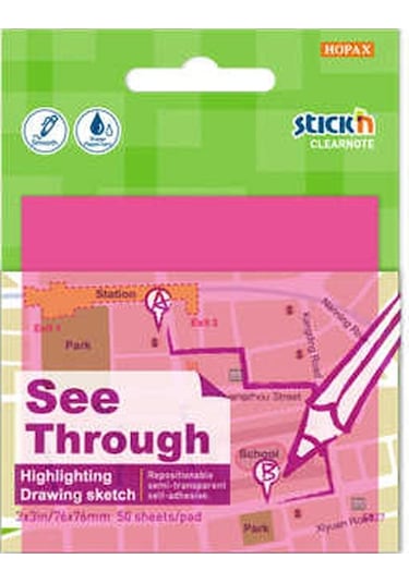 Stıckn 76x76 Yarı Saydam Neon Pembe 50 Yaprak