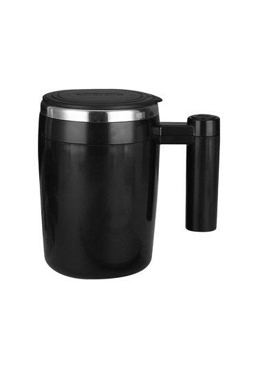 Neevoyu 380ml Siyah Otomatik Karıştırıcı Bardak, 304 Çelik, Mıknatıs Şarjlı, Kapaklı, Kahve-milk-protein İçin Ev-ofis-outdoor Siyah
