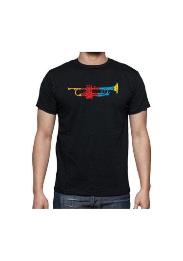 Herşey Nota Renkli Trompet Unisex Tshirt 001