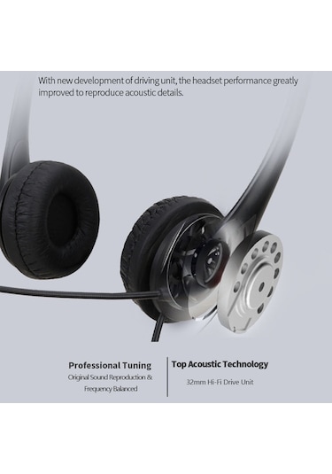 Sones Soyto Sy490 Öğretim Ofisi Ağ Sınıfı Öğrenci Eğitimi Bilgisayar Kulaklığı, Stil: Çift Kulak Siyah Ayırma Usb