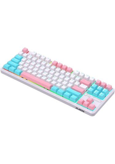 K870t Pro Beyaz Mekanik Klavye + Aj139 V2 Beyaz Oyuncu Mouse Set