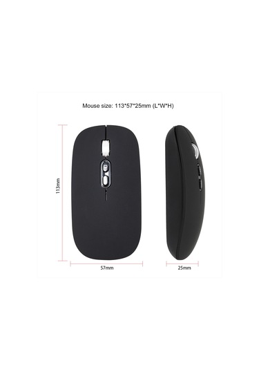 Springsun M103 Şarj Edilebilir Kablosuz Fare 2.4g Kablosuz Fare Ultra İnce Sessiz Fare 3 Ayarlanabilir Dpı Dahili 500mah Pil Siyah