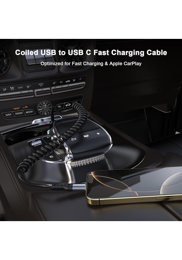 Honmex 2 Adet Siyah 66w Carplay Destekli Usb-a To Usb-c Geri Çekilebilir Çelik Kablosu - Hızlı Şarj Ve Veri Transferi - Araç, Ev, Ofis Kullanıma Uygun