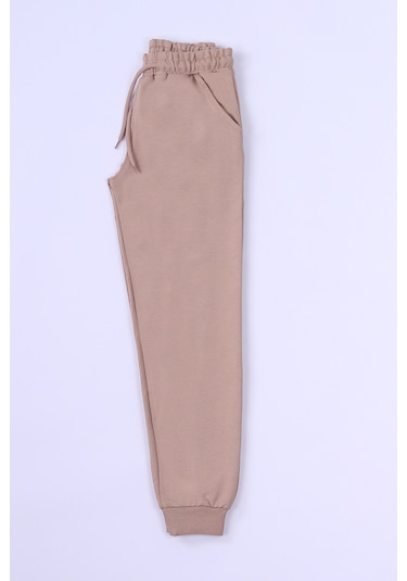 Çocuk Unisex Okul Eşofman Altı Ribanalı C8 Taba