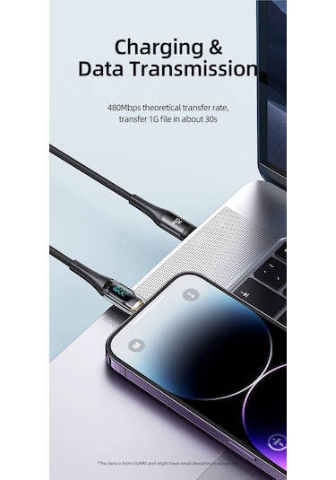 Usams Sj589 20 W Typec To Lightning Dijital Ekran Örgü 2 M