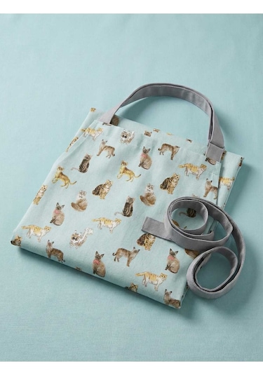 Kedi Desenli Açık Yeşil Mutfak Önlüğü