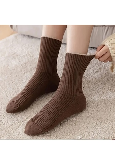 5 Çift Çok Renkli Fitilli Rahat Çorap Çok Renkli