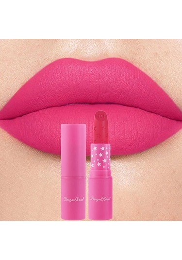 9 Renk Su Geçirmez Gül Kırmızı Kadife Mat Ruj Nemlendirici Uzun Ömürlü Yıldız 09 Pembe