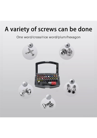 Geeroyoo 32 Parça Çok Amaçlı Tornavida Uç Seti - S2 Çelik, Hızlı Çıkışlı, Elektrikli Tornavida Uyumlu