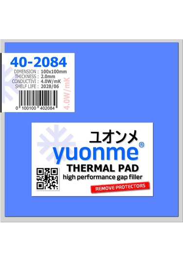 Yuonme Termal Ped / Thermal Pad 2.0mm 4.0w/mk 100x100mm 40-2084