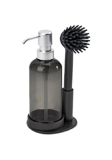 Büro Ev Ofis Banyo Mutfak Düzeni İçin Silikon Fırçalı Standlı Sıvı Deterjan Sabunluk Seti Diğer