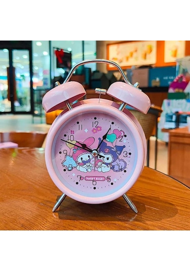My Melody & Kuromi Pembe Çalar Saat Masa Saati