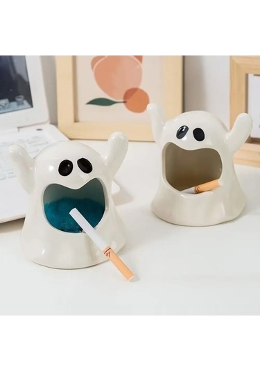 Ulzyvf Sevimli Seramik Şamdan Oturma Odası Küllük, Hayalet Karikatür Dekorasyon, Balmumu Aromaterapi Amerikan Hl