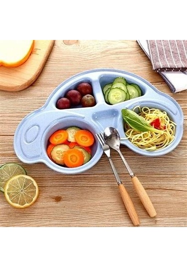 Bebekler İçin Araba Şeklinde Sevimli Mama Tabağı Çocuk Tabldot Çok Renkli