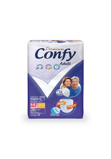 Confy Adult Premium Yetişkin Külot Bezi Medium Orta Boy 26 Adet