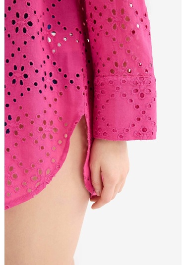 DeFacto Regular Fit Pamuklu Brode Plaj Gömleği-Fall in Love C0506AX25SMPN615