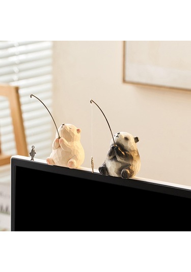 Suntek Sevimli Hayvan Balıkçılık Figürü Masa Süsü Ofis 7cmx4.3cmx6cm