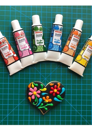 Şeker Sugar Hazır Glazür Beyaz - Kırmızı - Sarı - Yeşil 4 x 160 G