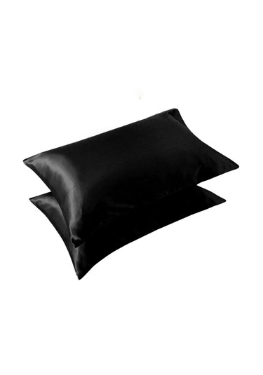 Güzellik Yastığı %100 Ipek Saten 2 Adet Luxury Yastık Kılıfı Siya