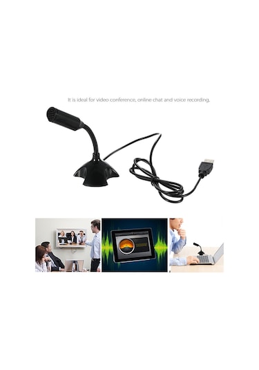 Jms Usb Masaüstü Mikrofon Siyah Web 360 Derece Ayarlanabilir Bilgisayar İçin Usb Masaüstü Mikrofonu