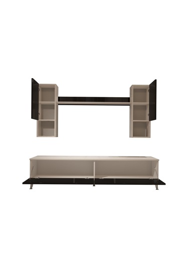 Decoraktiv Eko 5da Slm Std Silver Tv Ünitesi Tv Sehpası Beyaz - Siyah
