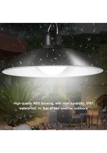 Symbee Güneş Enerjili Led Avize, İç-içe Kullanıma Uygun, 60 Led İkili Kafa, Uzaktan Kumanda, Beyaz Işık, Ip65 Su Geçirmez, Dahili Lityum Pil Beyaz Işık