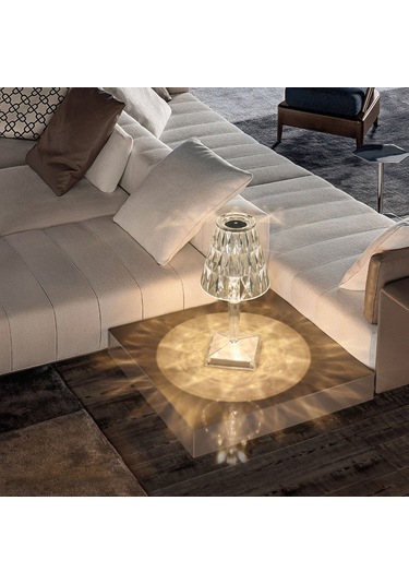 Hfambition Modern Usb Masalı Kristal Masa Lambası - 3000k/6000k Sıcak Soğuk Işık, St001 Model, Ampul Dahil