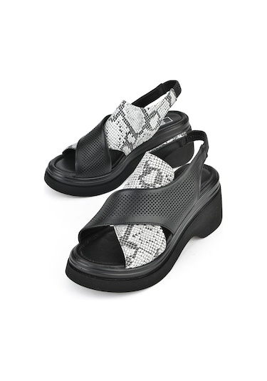 Ziya, Kadın Hakiki Deri Topuklu Sandalet 151992z64001 Siyah 151992z64001 000 Siyah