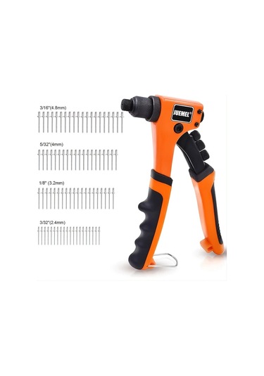 Willowhaven Goxawee 80 Adet Perçinli Turuncu Metal Mandrenli Tek Elle Perçin Tabancası Kiti