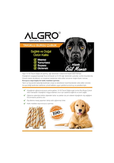 Algro Tavuk Göğüs Etli Jumbo Boy Burgu Çubuk 240 G