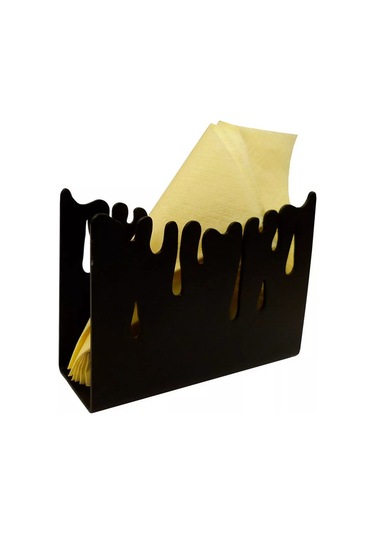 Gala Mutfak İçin Masada Kullanılabilecek Metal Loft Tarzı Peçetelik 181912911 Siyah