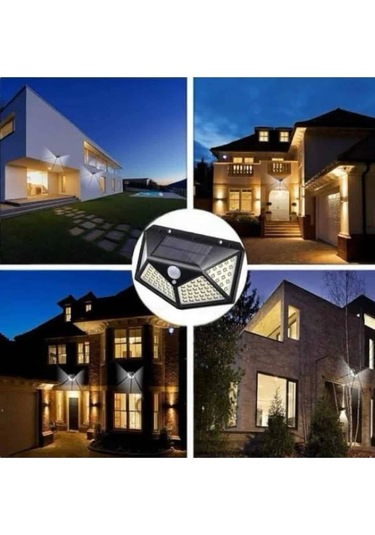 Güneş Enerjili Bahçe Lambası 100 Led Bahçe Lambası Bahçe Aydınlatma Çok Renkli