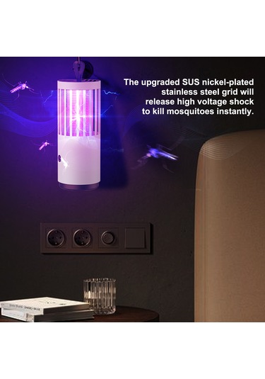 Leezsing "şarj Edilebilir Usb Sinek Öldürücü - 360 Işık Tuzağı, Turbo Emiş Ve Elektrik Şoku İle Etkili Sivrisinek Kontrolü Mavi "