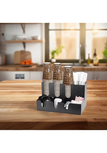 Honeybeeshop Siyah 9 Bölmeli Plastik Bardaklık Dayanıklı Bar Aksesuarları Seti Siyah