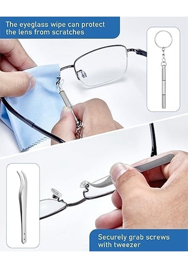 Leasetake Gözlük Burun Pedleri, Yumuşak Silikon Gözlük Burun Pedi Tamir Takımı 12 Çift Burun Pedleri, 24 Üniversal Vida