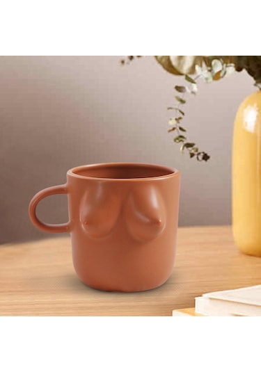 Suntek Kadın Vücut Sanatı Seramik Su Bardağı 300ml Su