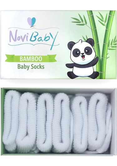 Novibaby 3'lü Bambu Yenidoğan Bebek Çorabı I Snow White I 0-6 ay "Karışık Renkli"