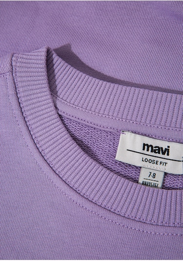 Mavi - Mavi Logo Baskılı Crop Mor Sweatshirt 7s10097-86954 Mor