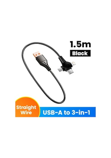 Maerknon120w 3'ü 1 Arada Usb C Kablosu - Iphone Uyumlu Huawei Xiaomi İçin Süper Hızlı Şarj Ve Veri Aktarımıgökyüzü Mavi1.5m