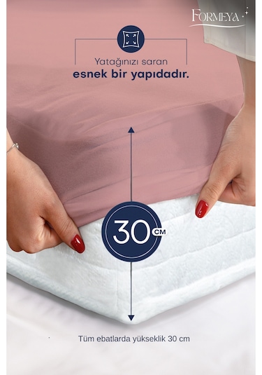 Formeya Pudra Mikro Fitted Sıvı Geçirmez Yatak Koruyucu Alez