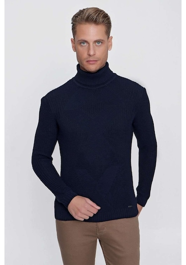 Tr 850 Slim Fit Lacivert Klasik Triko Lacivert