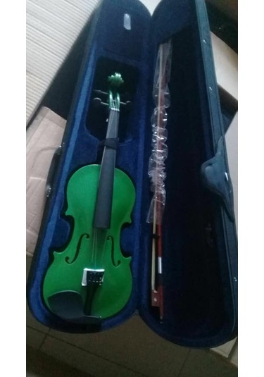Paganini Yeşil Renk 4/4 Tam Boy Keman--Kılıf-Yay-Reçine Ful Set