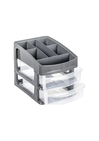 Besthome 2 Çekmeceli Kırtasiye Depolama Organizatörü 173441023 Gri