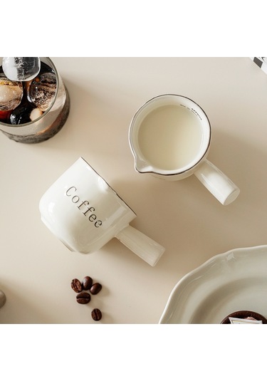 Mufunye Keramik Ölçülü Mini Kahve Kadeh, Espresso Ölçüm Ve Süt Servisi İçin Kafe Restoran Gereci, Dayanıklı Ve Pratik Tasarım Diğer