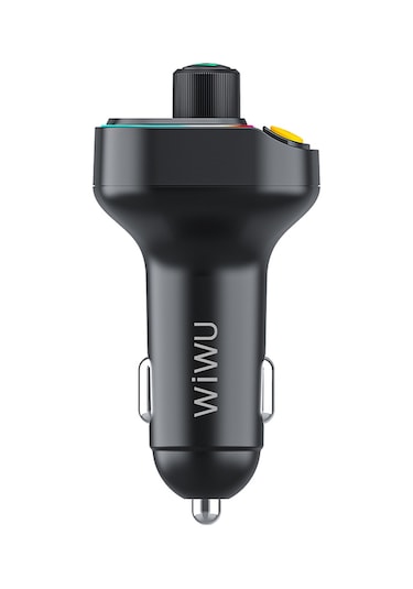 Wiwu Wi-qc031 Rgb Bluetooth Transmitter Mp3 Type-c Ve Usb-a Araç Şarjı Siyah