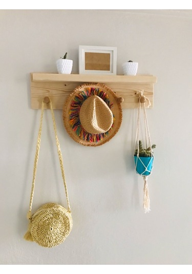 Umutpark Umutpark Umuthomedesing Ahşap Duvar Raflı Klasik Askılık. Akçaağaç