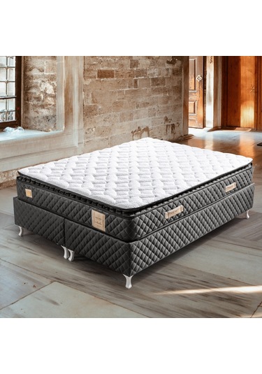 Setaymobilya Ortopedik Yatak, Stella Antrasit Pedli Ortopedik Yaylı Yatak