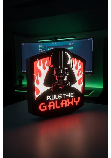 Star Wars Darth Vader Tasarımlı Dekoratif Aydınlatma 23x22cm Mektrend976 Çok Renkli