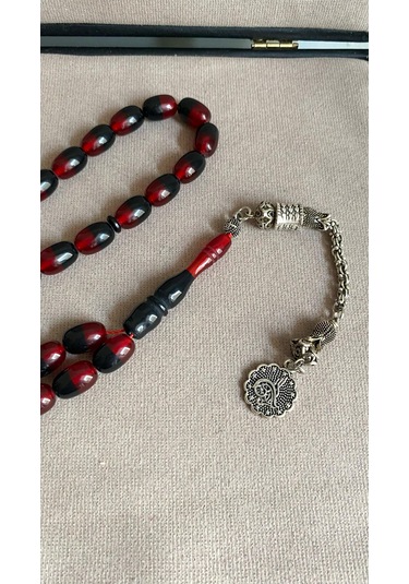 Ateş Kehribar Kutulu Tesbih