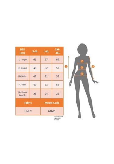 Kadın Kısa Kollu V Yakalı Düğmeli Keten Bluz Karışık